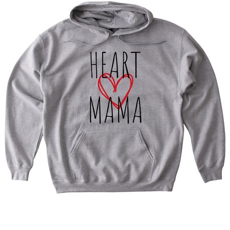 Heart Mama, a Sport Grey Gildan Softstyle Pullover Hoodie