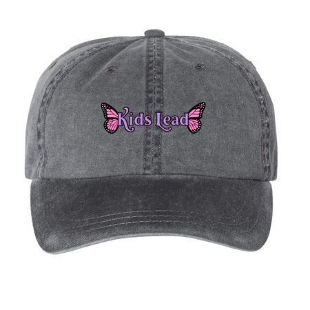 Kids Lead Hats, a Black Printed Pigment Dye Baseball Cap