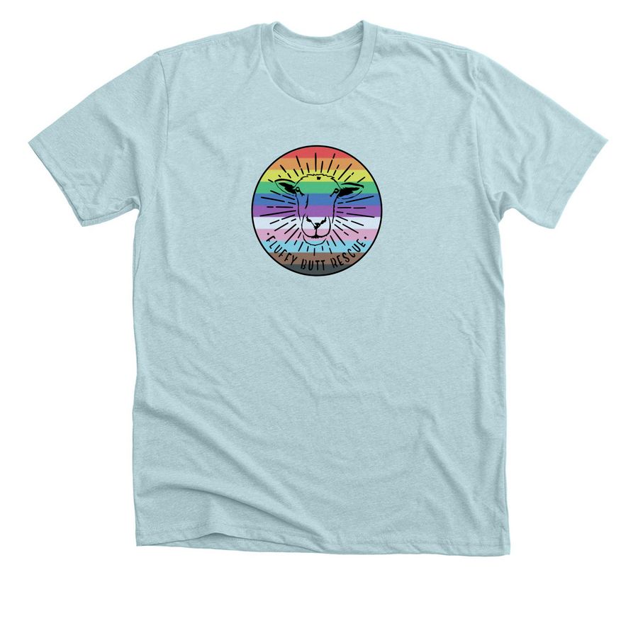 Radiant Goldie LGBTQIA+ shirts, a Heather Ice Blue Premium Unisex Tee