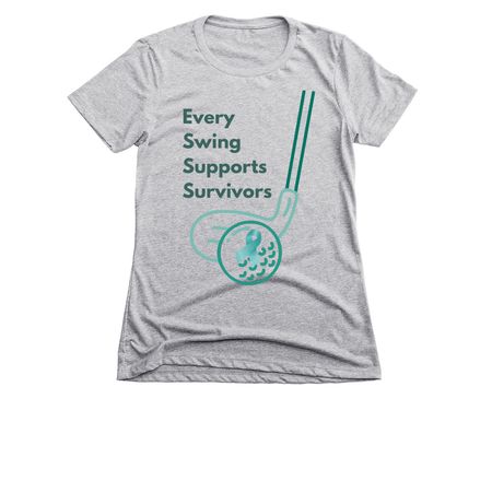 Swing Into Action, a Dark Heather Grey Women's Slim Fit Tee