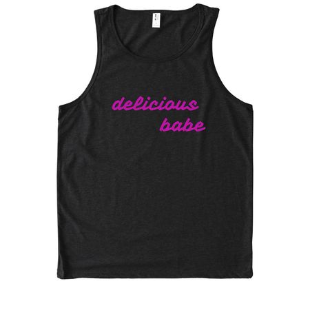 delicious babe, a Deep Black Allmade Eco Triblend Tank