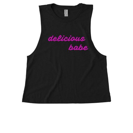 delicious babe, a Deep Black Allmade Eco Triblend Women?s Muscle Tank