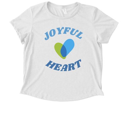 Joyful Tee, a Bright White Allmade Eco Triblend Women?s Scoop Neck Tee