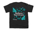 Believe Survivors - Teal, a Black Youth Unisex Tee (back-view)