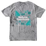 Believe Survivors - Teal, a Smoke Comfort Colors Colorblast Tee (back-view)