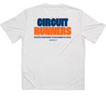 Circuit Runners, a White Classic Performance Tee (back-view)