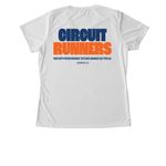 Circuit Runners, a White Women's Performance Tee (back-view)