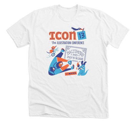 ICON 13 - Conference Graphic, a Solid White Blend Premium Unisex Tee