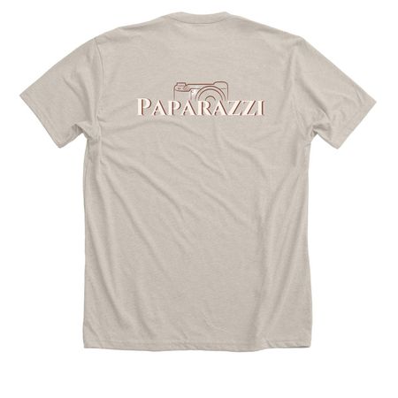 Paparazzi&nbsp;, a Heather Dust Premium Unisex Tee (back-view)