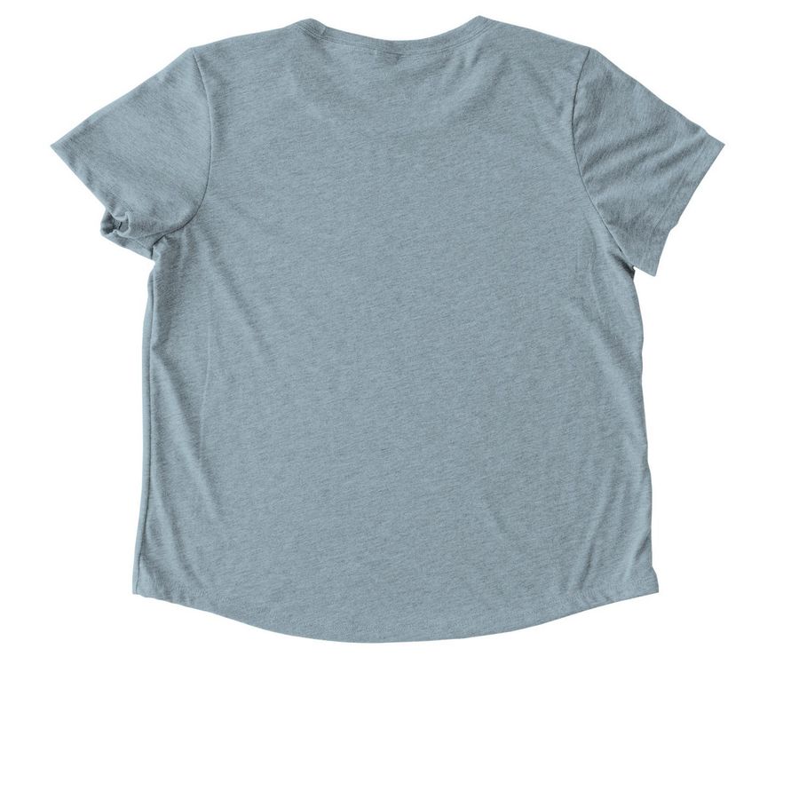Classic White Logo, a I Like You Blue Allmade Eco Triblend Women?s Scoop Neck Tee (back-view)