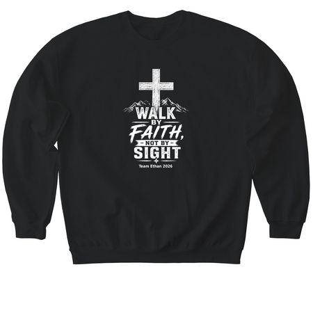 Team Ethan 2026, a Black Softstyle Crewneck Sweatshirt