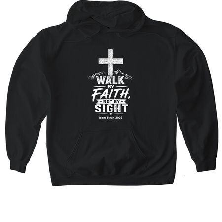 Team Ethan 2026, a Black Gildan Softstyle Pullover Hoodie