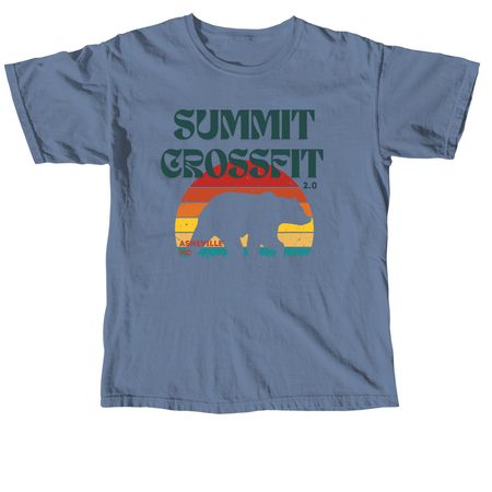 Retro Sunset Bear, a Blue Jean Comfort Colors Unisex Tee