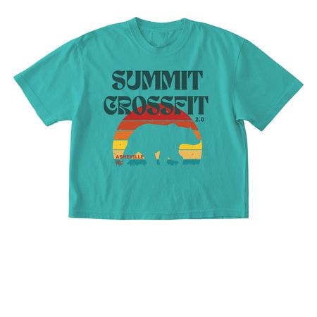 Retro Sunset Bear, a Chalky Mint Comfort Colors Boxy Tee