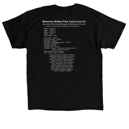 2026 Polar Express Cast Shirt- NEW, a Black Classic Unisex Tee (back-view)