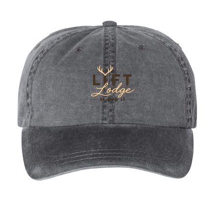 Lift Lodge Hats, a Black Printed Pigment Dye Baseball Cap