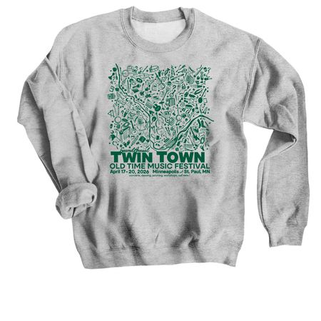 Twin Town Old Time Poster Design, a Sport Grey Crewneck Sweatshirt