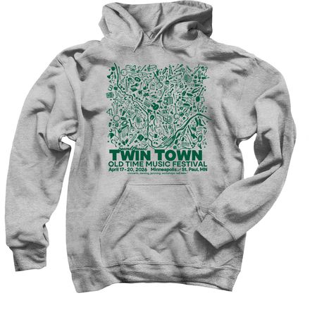 Twin Town Old Time Poster Design, a Sport Grey Pullover Hoodie