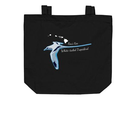 White-tailed Tropicbird Tote, a Black Organic Cotton Tote Bag