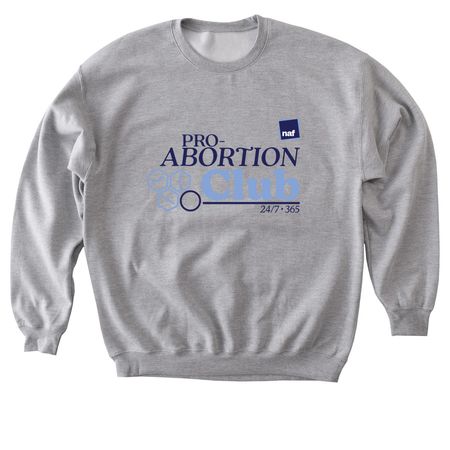 Pro-Abortion Club, a Sport Grey Softstyle Crewneck Sweatshirt
