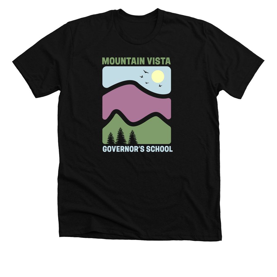 MVGS Mountain Tops, a Solid Black Blend Premium Unisex Tee