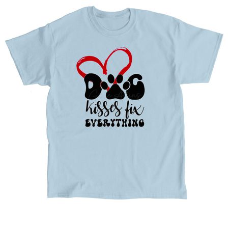 DOG KISSES, a Light Blue Classic Unisex Tee