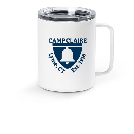 Camp Claire Travel Mug, a White Stainless Steel Travel Mug