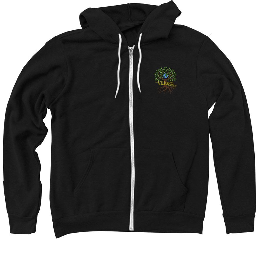 Acorn Logo Back - Adult Sizes, a Black Zip Up Hoodie