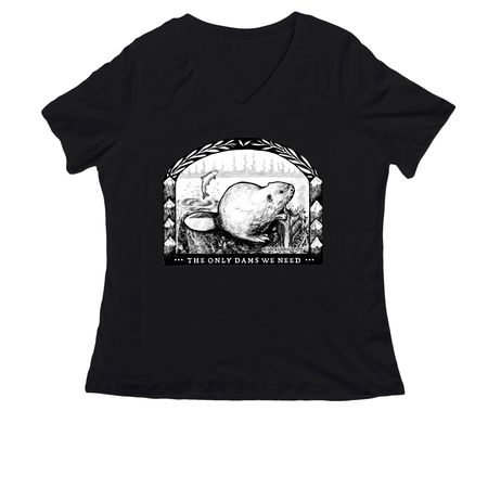 Only Dams We Need, a Black Women's Relaxed V-Neck Tee