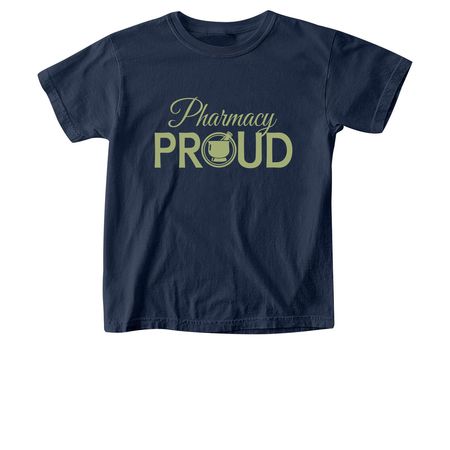 Pharmacy Proud - Green, a True Navy Comfort Colors Youth Tee