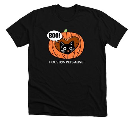 Pumpkin Purrfection, a Solid Black Blend Premium Unisex Tee