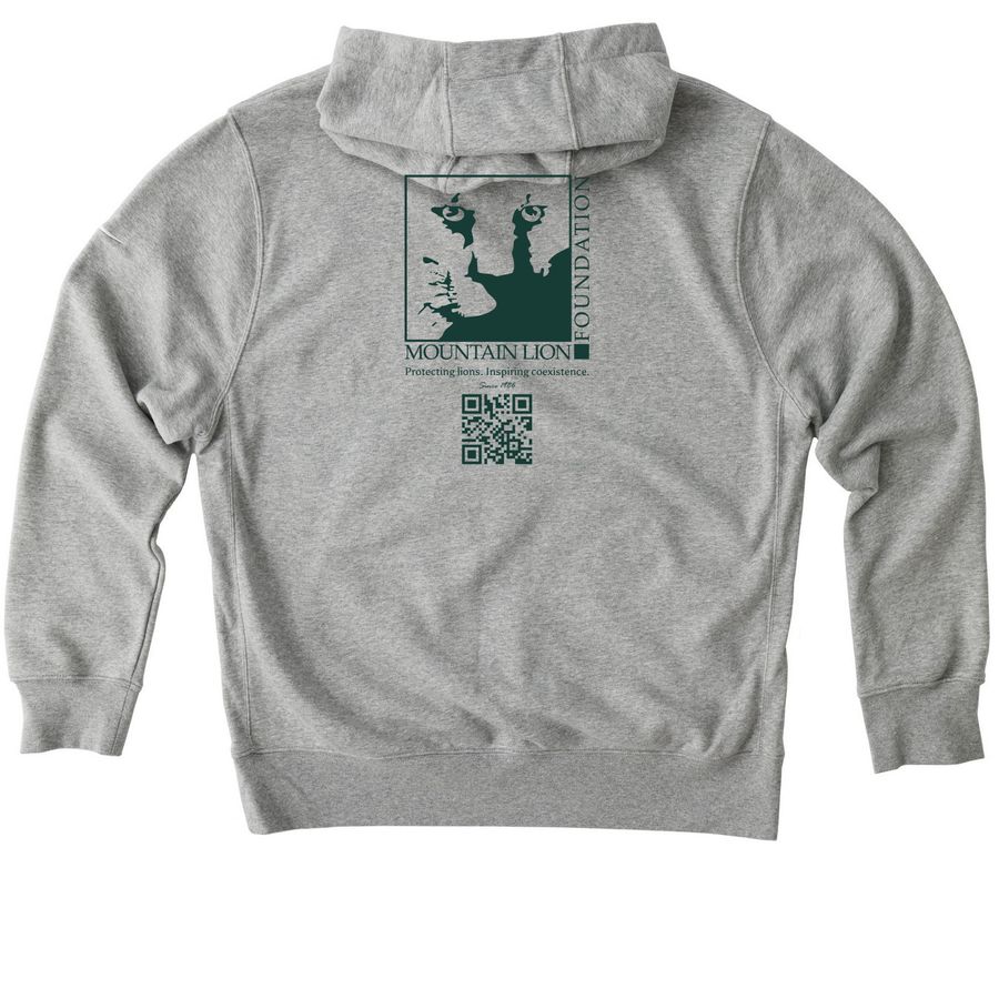 Protecting America's Lion, a Dark Grey Heather Nike Club Fleece Pullover Hoodie (back-view)