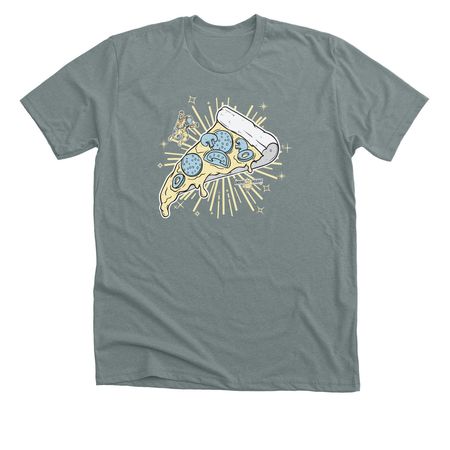 Astro Pizza, a Heather Blue Storm Premium Unisex Tee