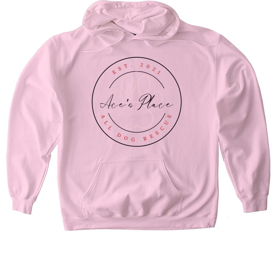 Ace's Place Logo, a Light Pink Gildan Softstyle Pullover Hoodie