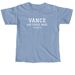 Vance Text - White, a Washed Denim Comfort Colors Unisex Tee