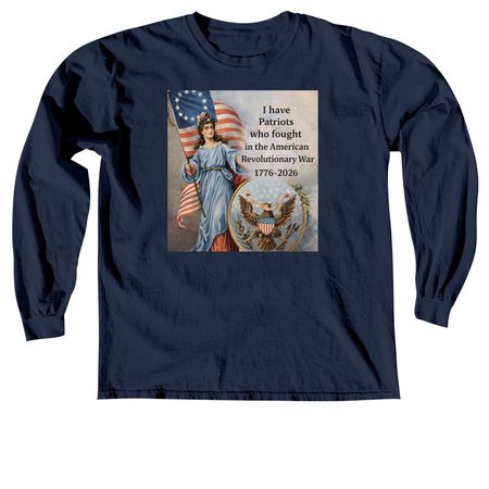 Lady Liberty 250, a True Navy Comfort Colors Long Sleeve Tee