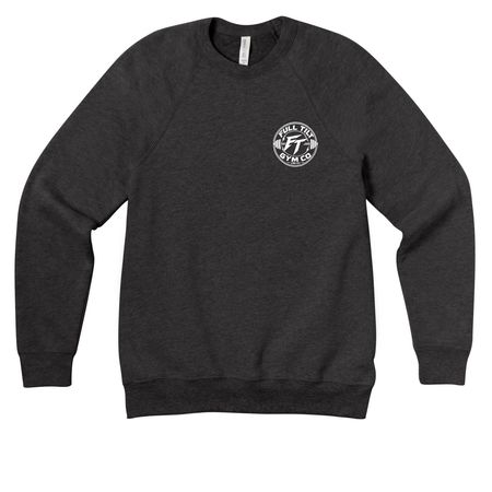 Full Tilt Barbell, a Dark Grey Heather Premium Raglan Crewneck Sweatshirt