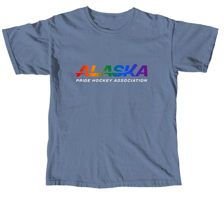 Alaska Pride Hockey, a Blue Jean Comfort Colors Unisex Tee