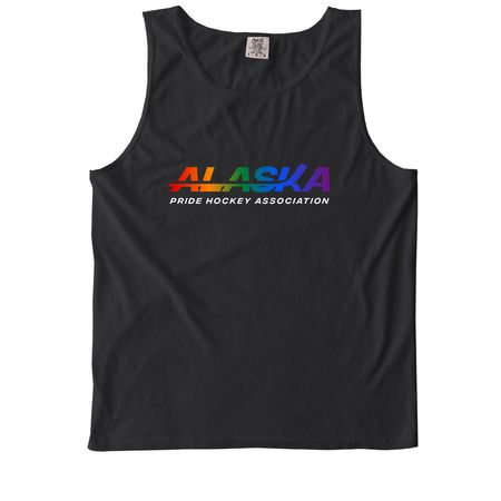Alaska Pride Hockey, a Black Comfort Colors Tank Top