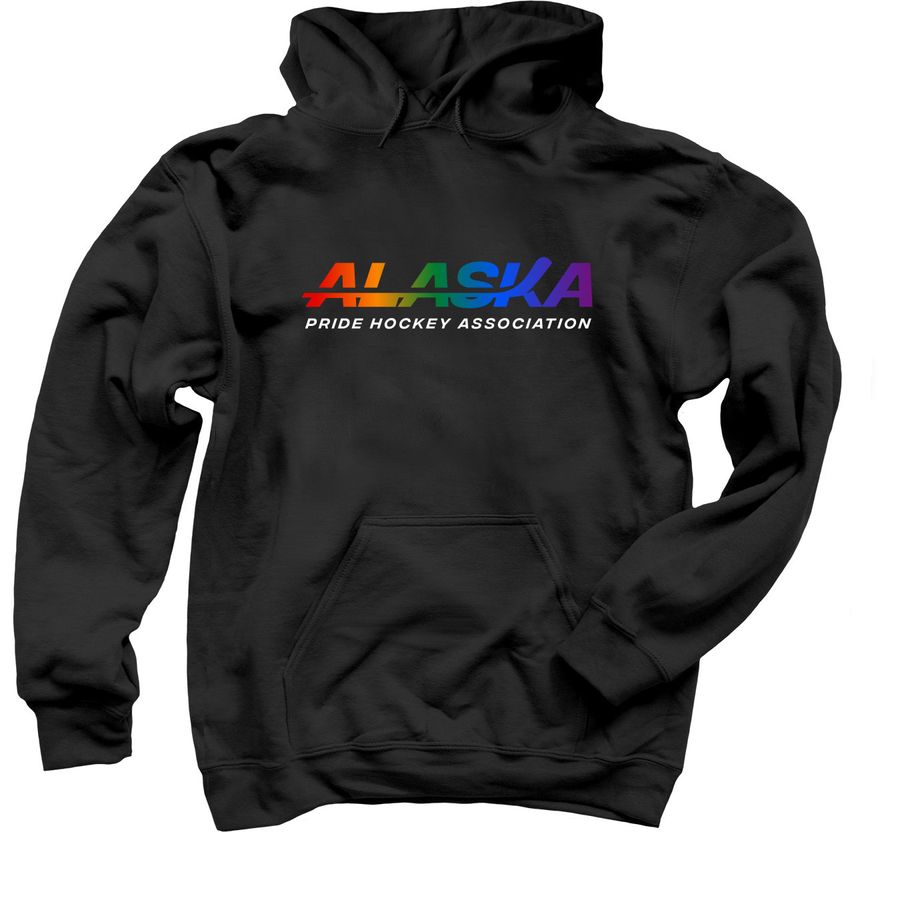 Alaska Pride Hockey, a Black Pullover Hoodie