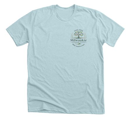 MLC's 80th Anniversary Shop, a Heather Ice Blue Premium Unisex Tee