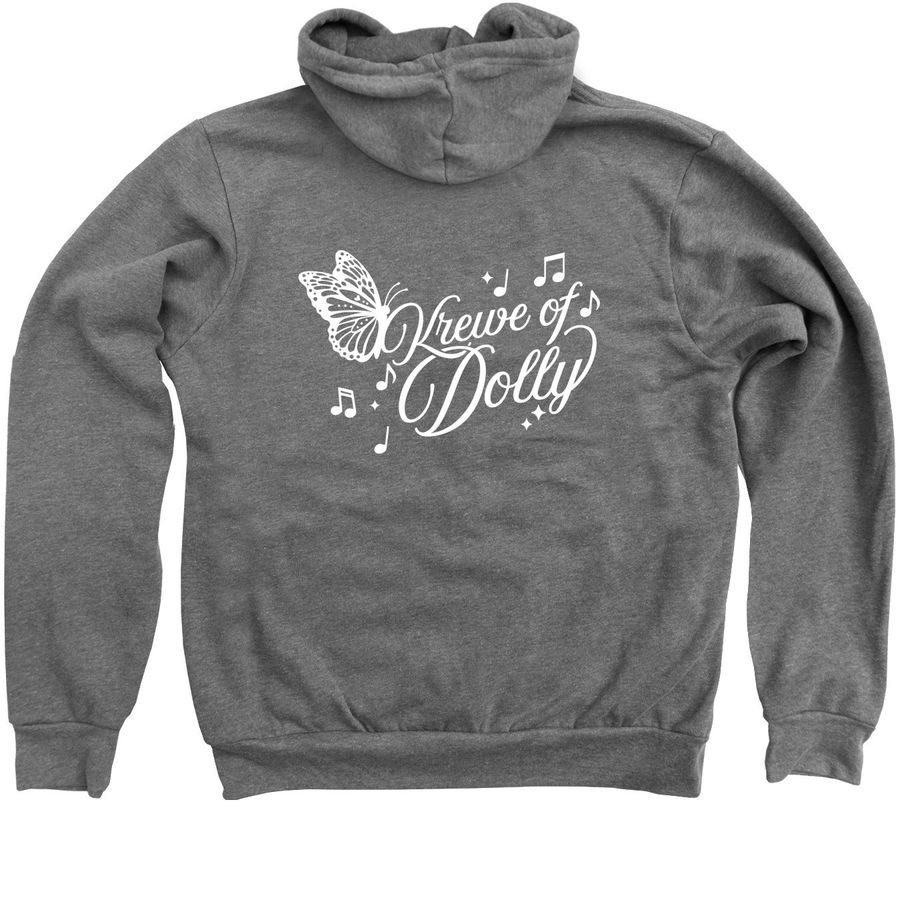 Krewe of Dolly Zip-up Hoodie, a Deep Heather Zip Up Hoodie (back-view)