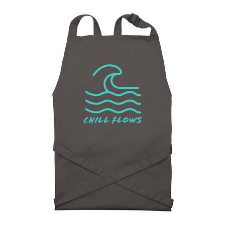Chill Flows Apron, a Dark Grey Recycled Bib Apron