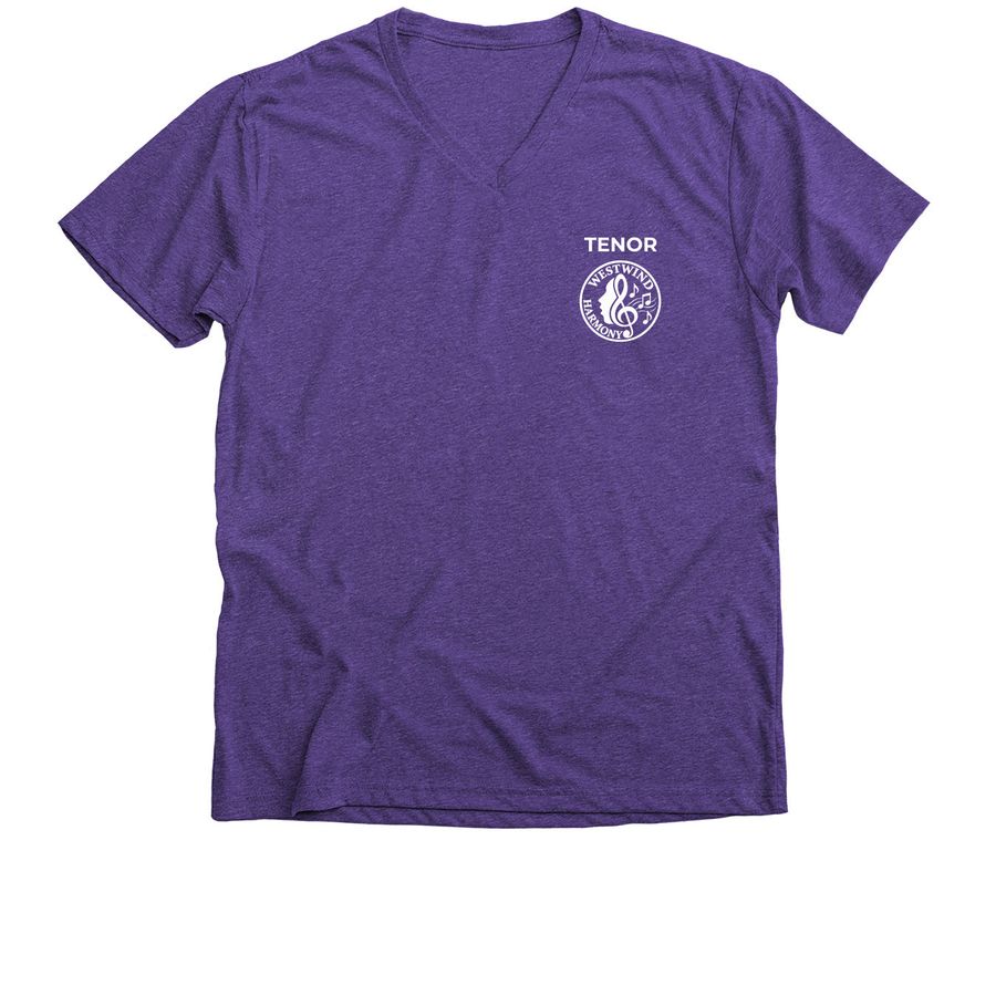 WHC Tenor White Logo, a Purple Rush Premium V-Neck Tee