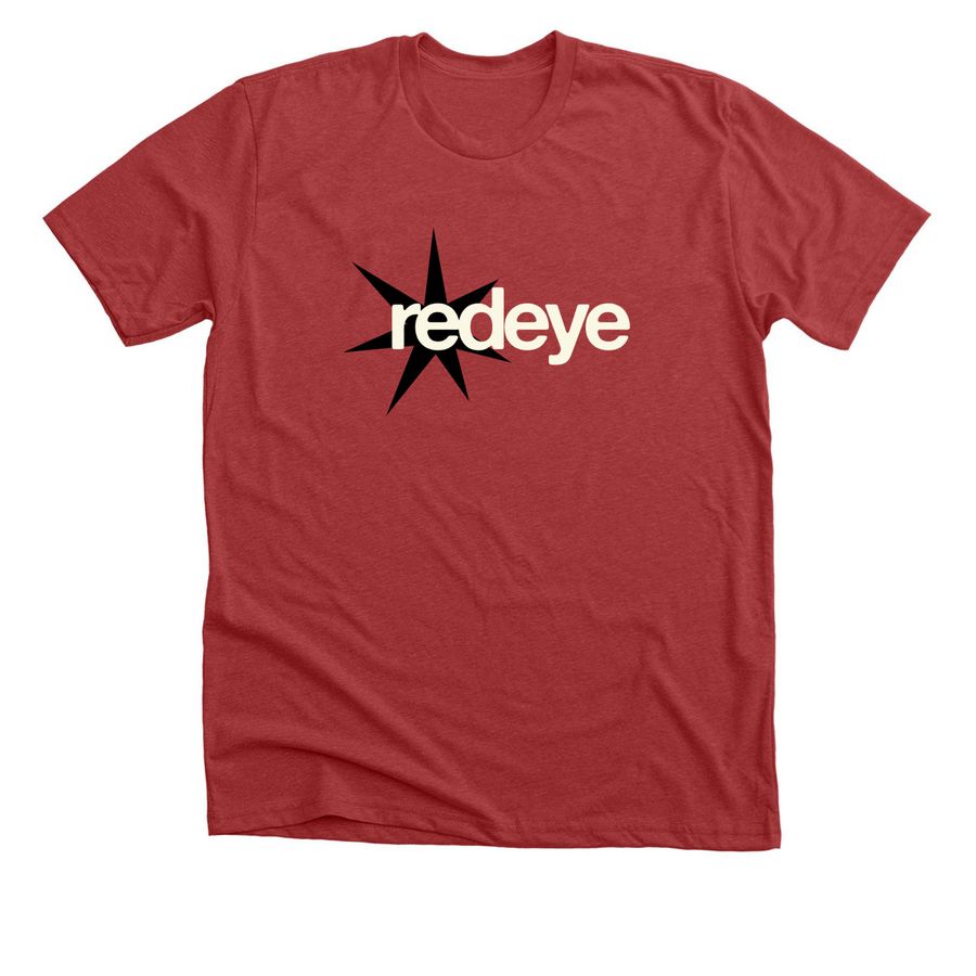 redeye star logo, a Heather Canvas Red Premium Unisex Tee