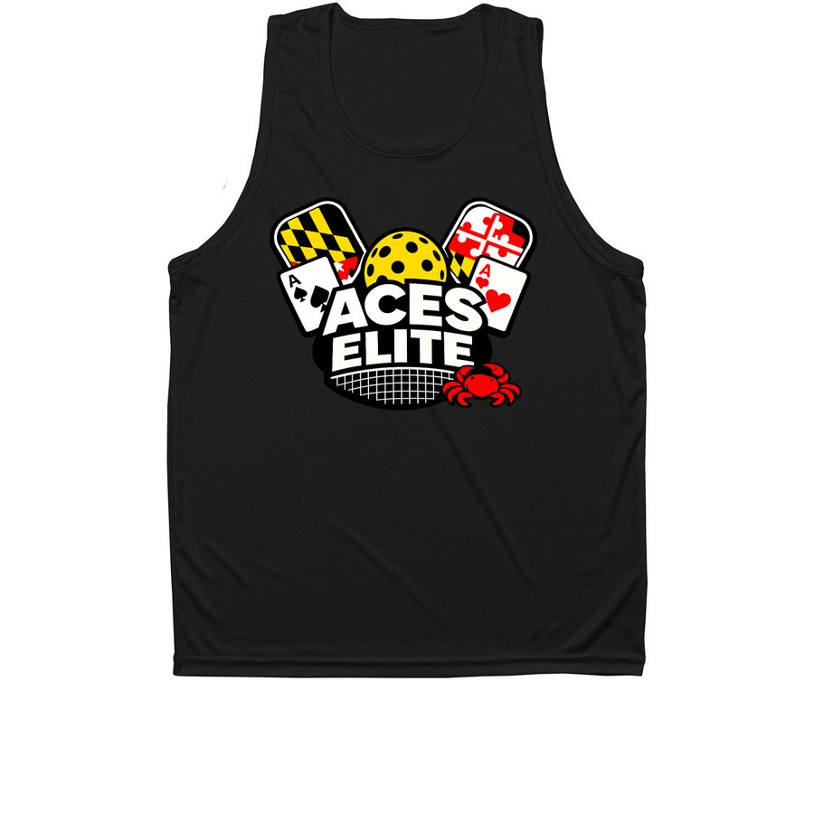 Aces Elite Team Shirts, a Black Unisex Performance Tank