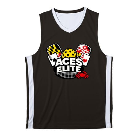 Aces Elite Team Shirts, a Black/ White Reversible Basketball Jersey
