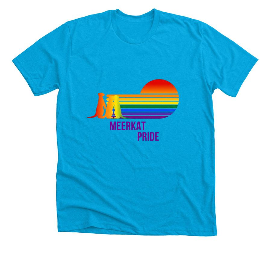 Meerkat Pride Shirt, a Neon Blue Premium Unisex Tee