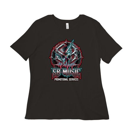 SB Music Promotional Services T-Shirts, a Black Women?s Relaxed Cotton Tee