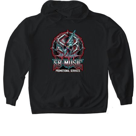 SB Music Promotional Services T-Shirts, a Black Gildan Softstyle Pullover Hoodie